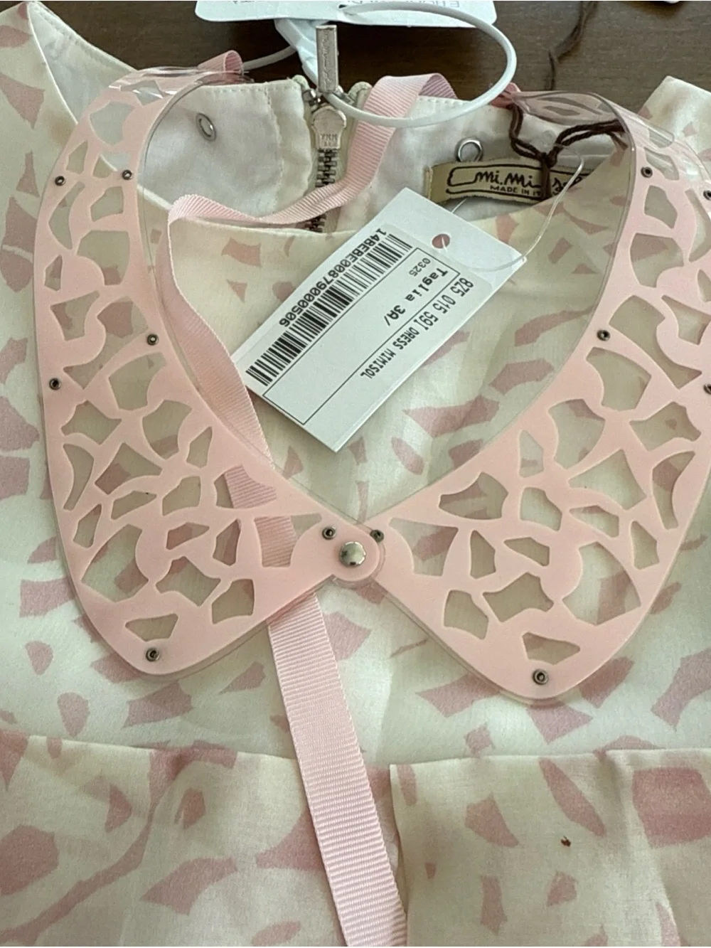 MiMiSol Girls Dress 3 Years Made In Italy Pink White Toddler Baby NWT Boutique